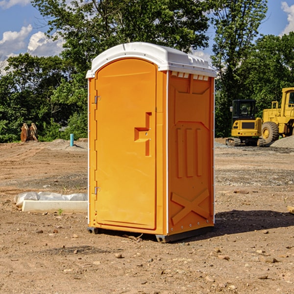 how often are the portable restrooms cleaned and serviced during a rental period in Kingman ME